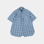 Double Pocket Check Shirts(Light Blue)