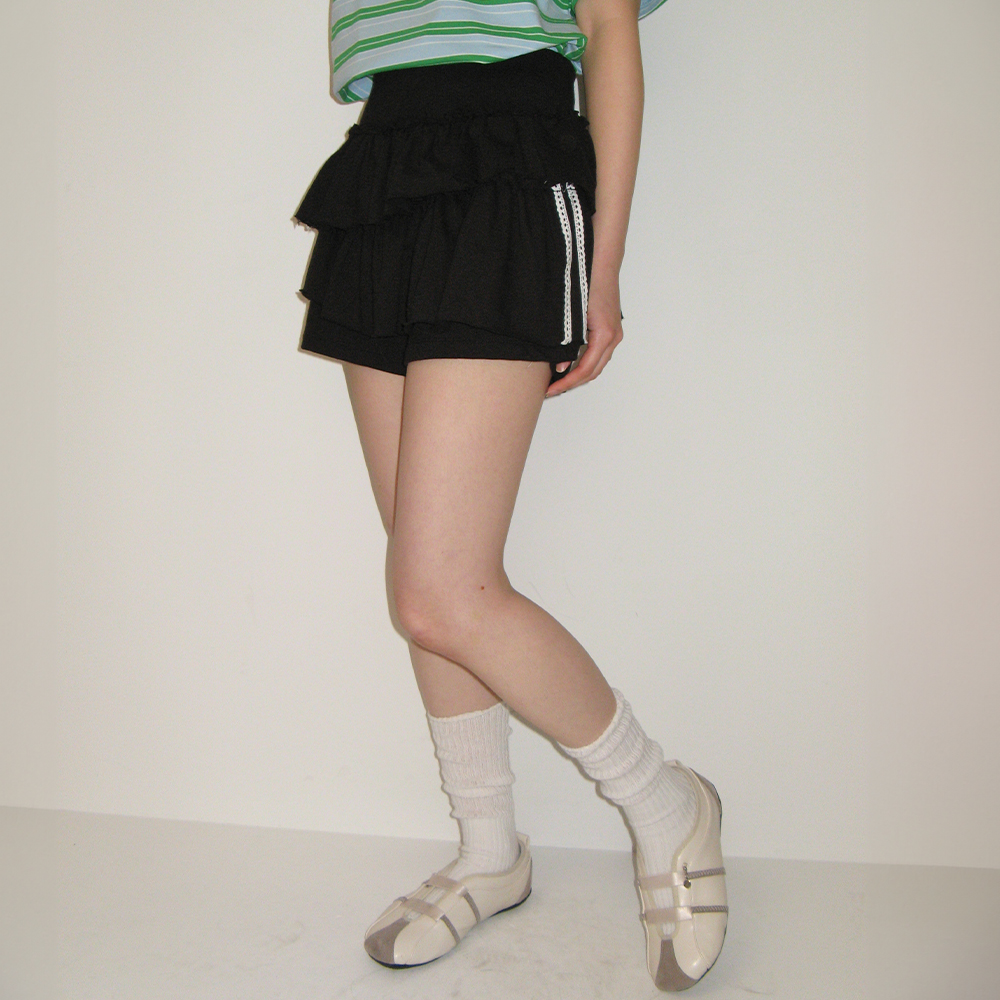 [TMAKER]SIGNATURE LOGO LIVET POCKET DETAIL SKIRT PANTS★韓國 SIGNATURE LOGO LIVET POCKET DETAIL SKIRT PANTS BK - 감도