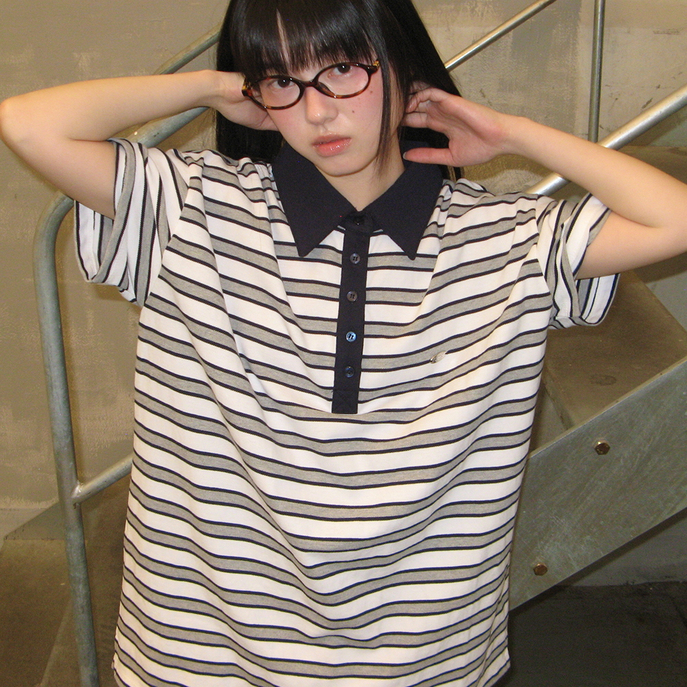 STRIPE RUGBY HENRYNECK LONG SLEEVE SKY - 감도 깊은 취향