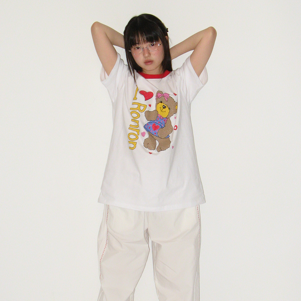 I RR BEAR CRACK OVER FIT T SHIRT WHITE RED - 감도 깊은 취향