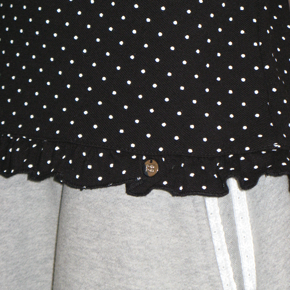 ★ronron★ RUFFLE ROUND COLLAR PK T SHIRT DOT BLACK RUFFLE ROUND COLLAR PK T SHIRT DOT BLACK - 감도 깊은 취향