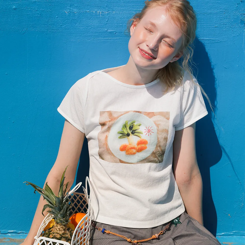 [4차 재입고] Fruit Palm Tree T-shirt - White