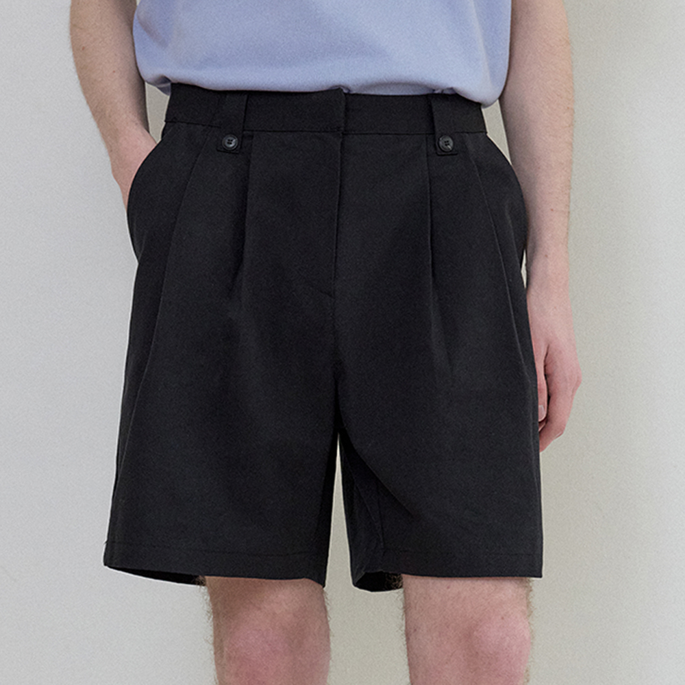 【LA MER MA MAISON】22SS★ COLOR TAG ONE TUCK SHORT LA MER MA MAISON] COLOR TAG ONE TUCK SHORT BLACK - 감도 깊은