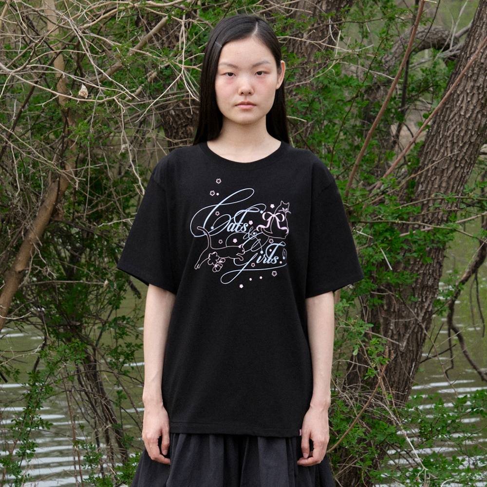 tシャツ 「X MINJUKIM」 OVERFIT KITTY T-SHIRT レディース セール】[X MINJUKIM] OVERFIT KITTY T-SHIRT（Tシャツ
