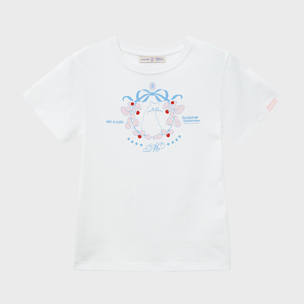 X MINJUKIM] SWEET KITTY BOW T-SHIRT - 2 colors - 감도 깊은
