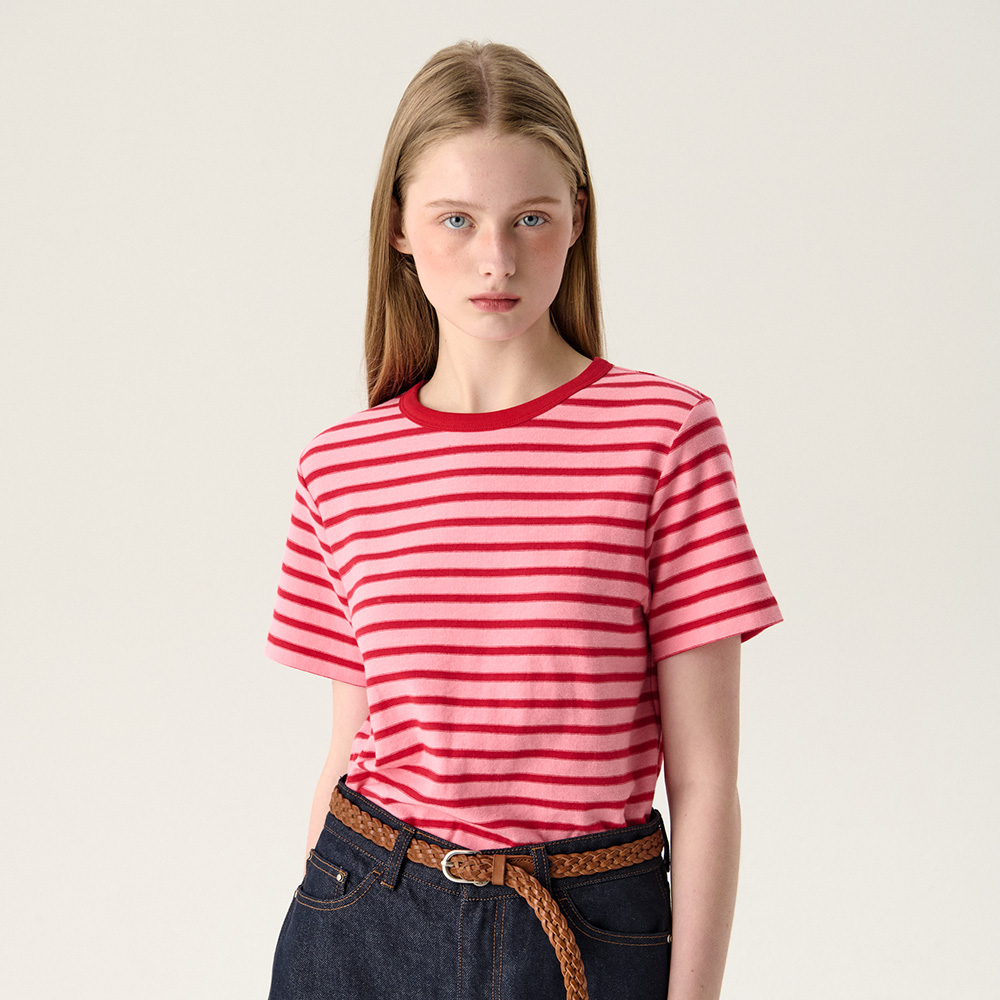 ◆YOUHEE◆ LACE STRIPE TSHIRTS PINK LACE STRIPE T-SHIRTS PINK - 감도 깊은 취향 셀렉트샵 29CM