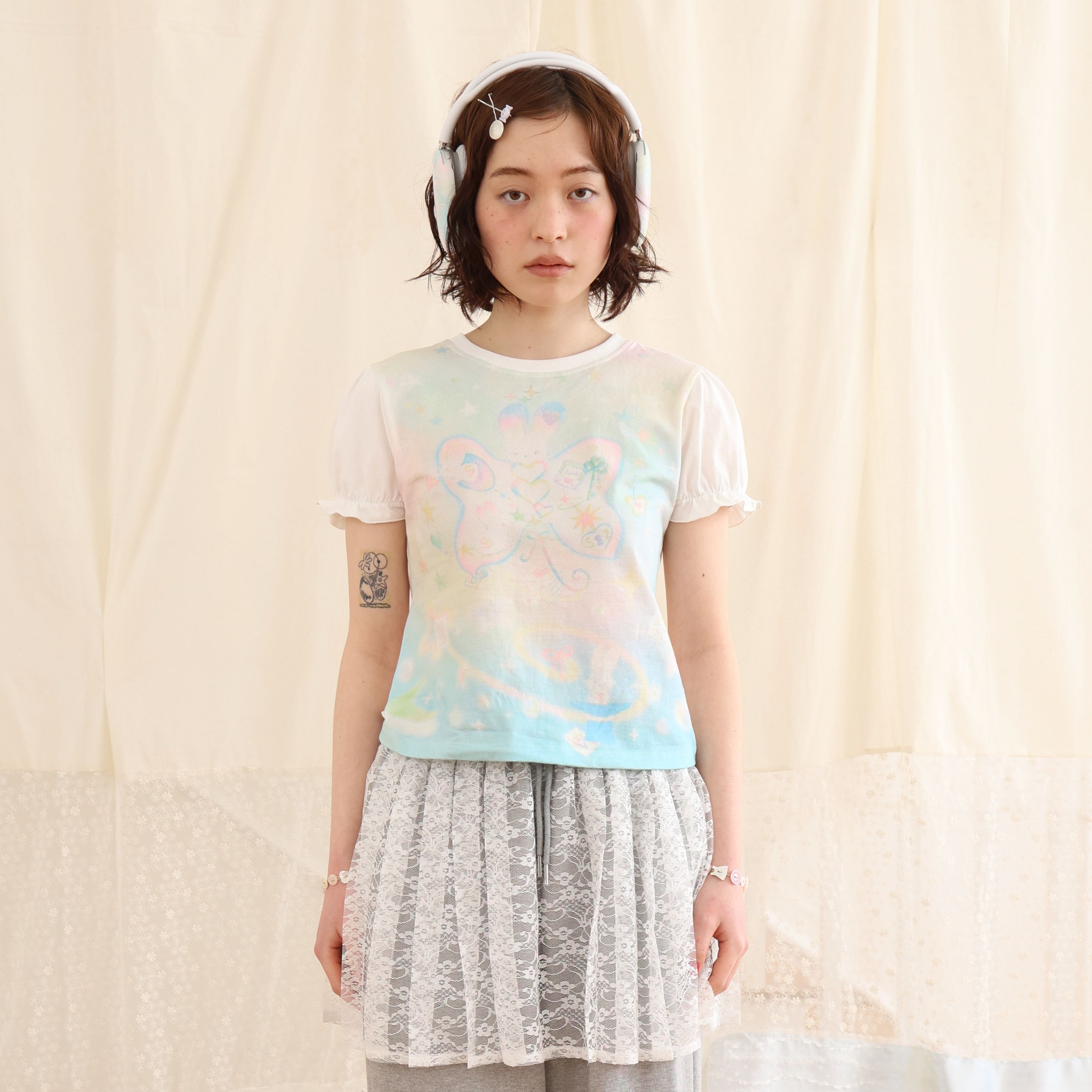 Tシャツ・カットソー [JOLIE LAIDE] Starry butterfly fairy t-shirt Jolie laide x plasticpeco]Starry butterfly fairy t-shirt