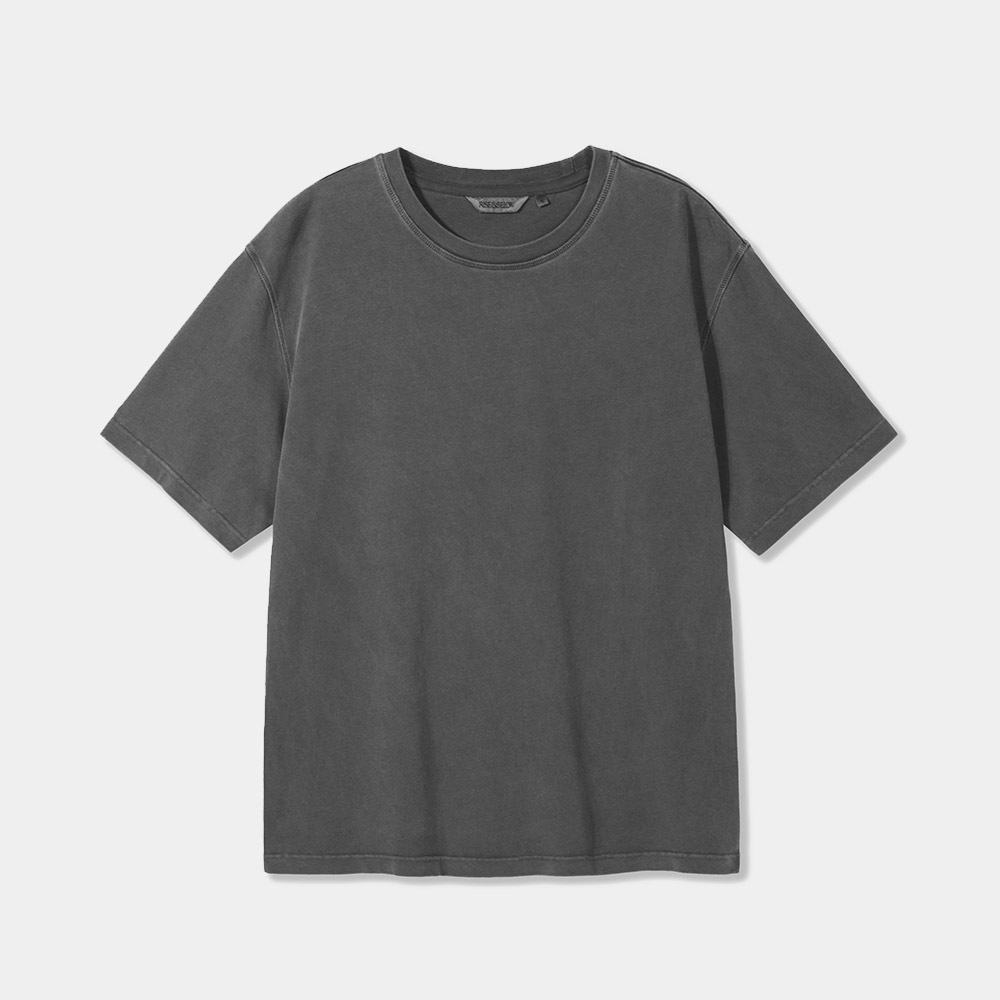 CU 80S VINTAGE CRACK LOGO GARAMENTS DYING S/S T-SHIRTS 차콜