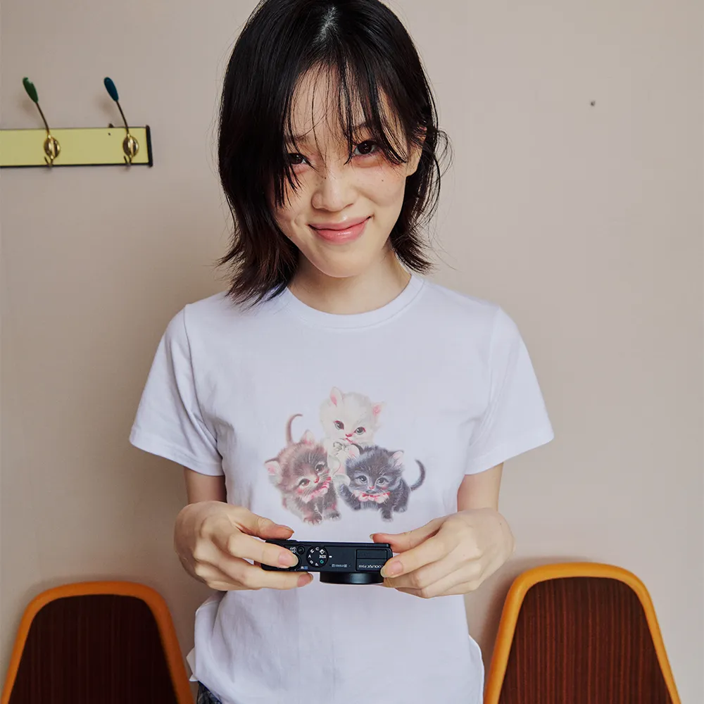 ANGEL CAT VER.4 T SHIRT - WHITE - 감도 깊은 취향 셀렉트샵 29CM