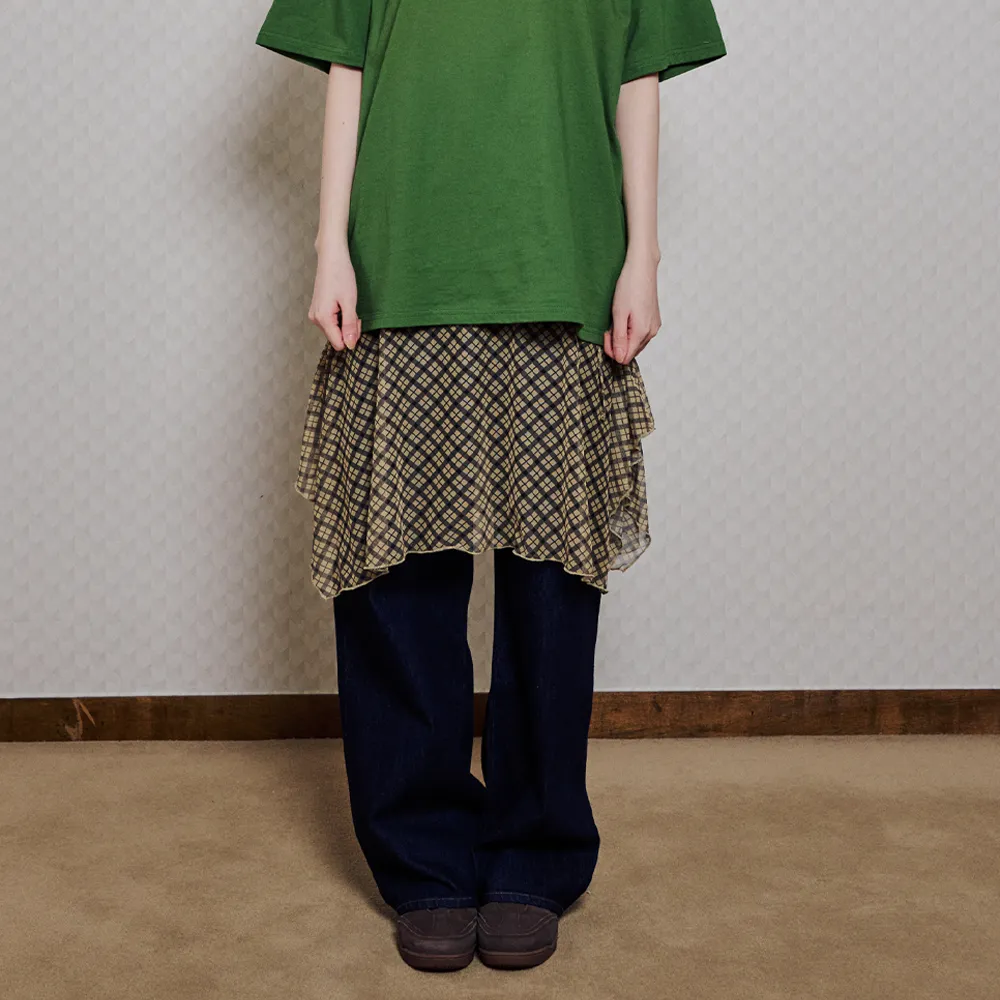 SKYBLUE DOTTED LAYERED WRAP MIDI SKIRT - 감도 깊은 취향