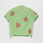 (M) CHECKERED EMBROIDERED SHIRT (GREEN)