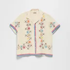 (U) FLOWER EMBROIDERED SHIRT (OFF WHITE)