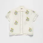 (U) EMBROIDERED BOUQUET SHIRT (WHITE)