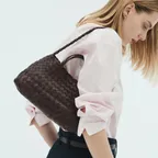 바로배송_[이너 파우치 포함] 4Colors_핸드메이드 레더 위빙 토트 백 l B07