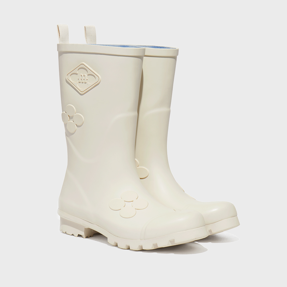 X MINJUKIM] FLORAL PATCH RAIN BOOTS SHORT - 4 colors - 감도