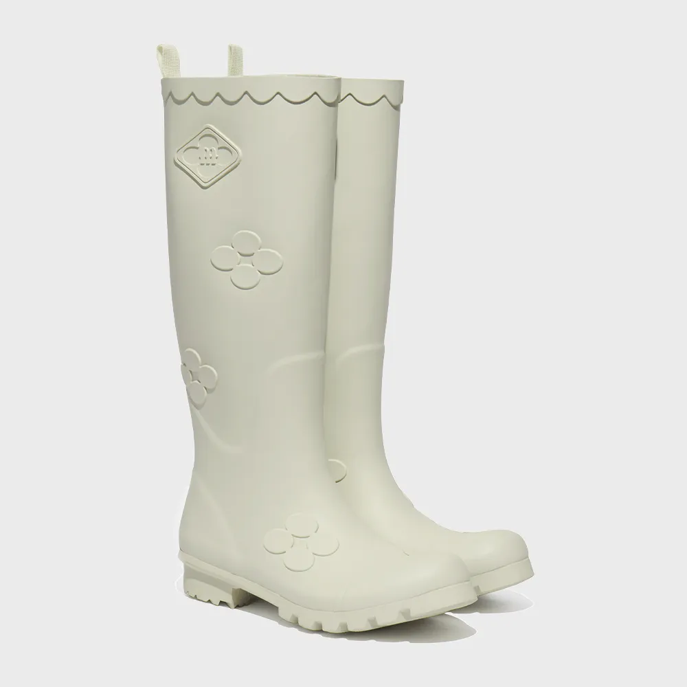 [X MINJUKIM] FLORAL PATCH RAIN BOOTS LONG - 4 colors