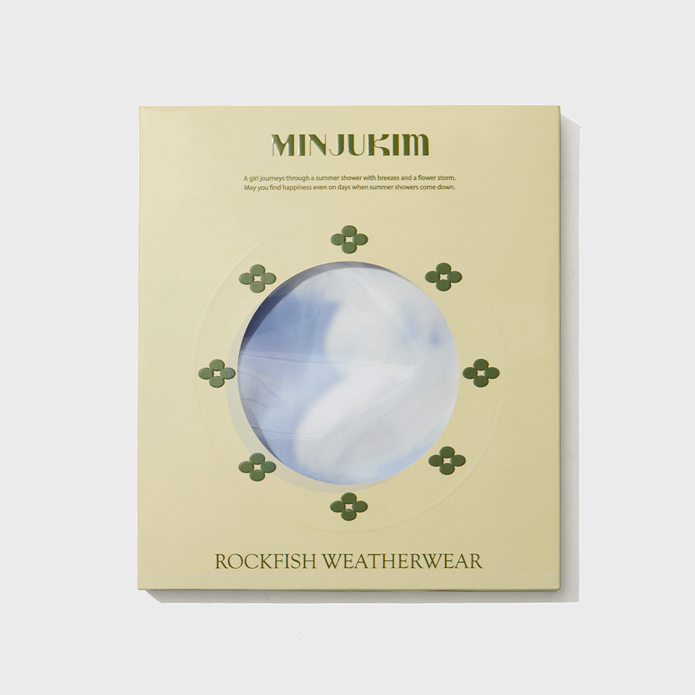 X MINJUKIM] FLORAL GRAPHIC PACKABLE PONCHO - 3 colors - 감도