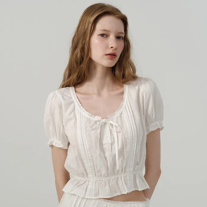 WhiteSud Pleatib Blouse ブラウス The Barnnet Sud Pleatib Blouse_White - 감도 깊은 취향 셀렉트샵 29CM