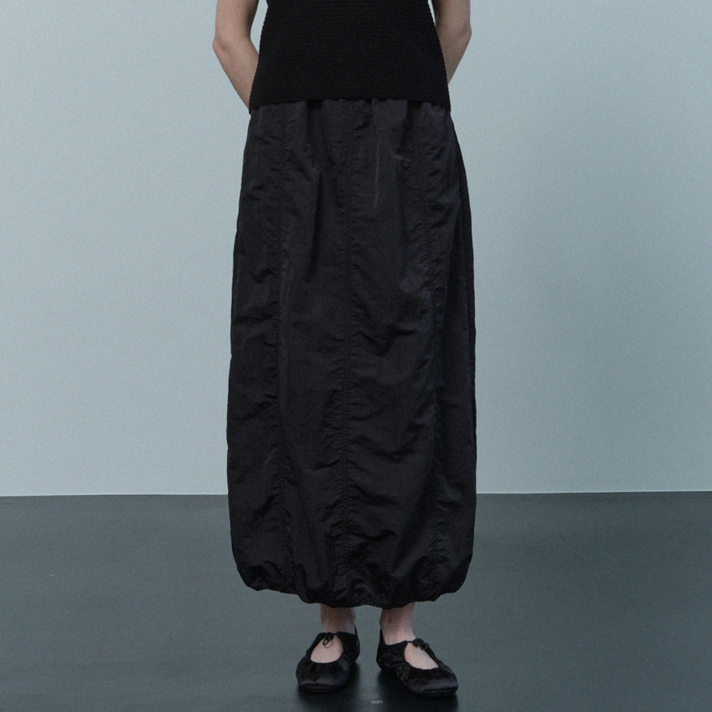 WM RIBBON NYLON LONG SKIRT black - 감도 깊은 취향 셀렉트샵 29CM