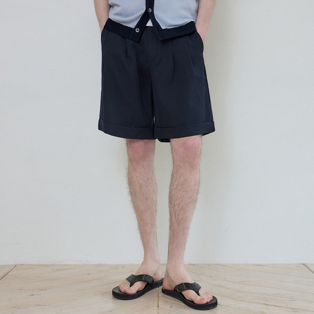 【LA MER MA MAISON】22SS★ COLOR TAG ONE TUCK SHORT LA MER MA MAISON] COLOR TAG ONE TUCK SHORT BLACK - 감도 깊은