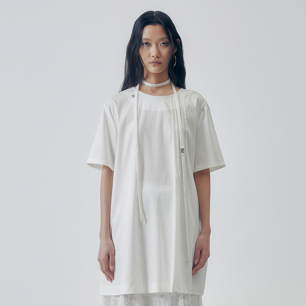 OJOS x NOITOW SHU Asymmetric Mini Dress / Black - 감도 깊은