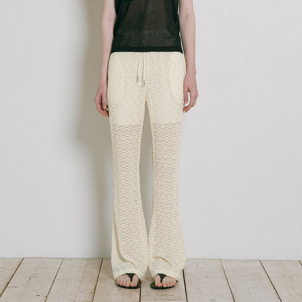 LOGO LAYERED GOLGI LEGGINS PANTS IVORY - 감도 깊은 취향