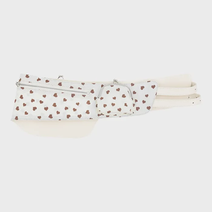 韓国商品/THE MUSEUMVISITOR HEART PRINTED POCKET BELT HEART PRINTED POCKET BELT (IVORY) - 감도 깊은 취향 셀렉트샵 29CM