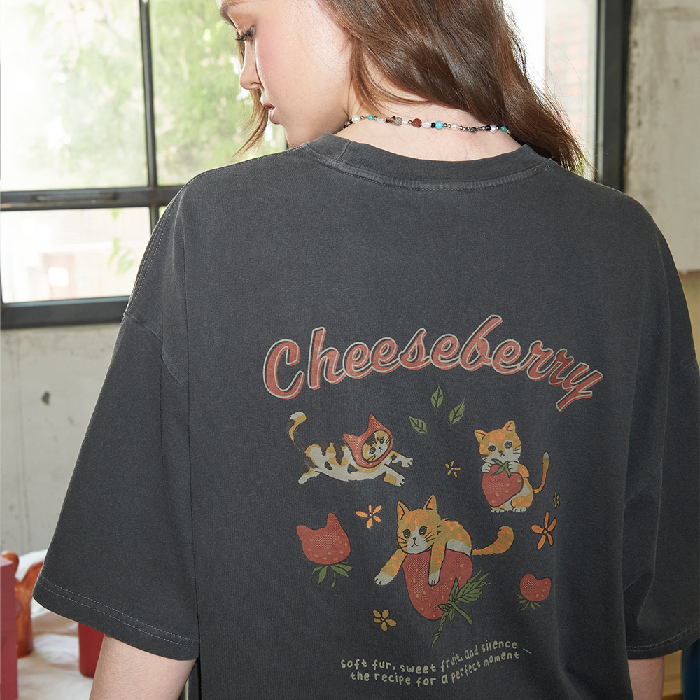 RONRON★韓国★人気★ROSY CHEEKS HEART BASIC FIT T SHIRT 3色 韓国人気☆新作☆[RONRON] ROSY CHEEKS HEART BASIC FIT T SHIRT
