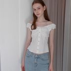 (2COLOR)2WAY SHIRRING BLOUSE
