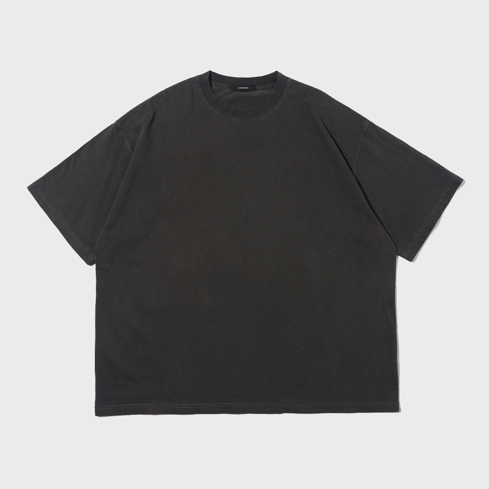 4 Cross Symbol Pigment Incision T-Shirts - Charcoal - 감도