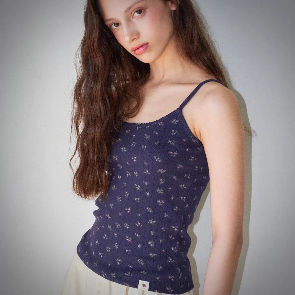 WM LACE BASIC SLEEVELESS TOP heather gray - 감도 깊은 취향