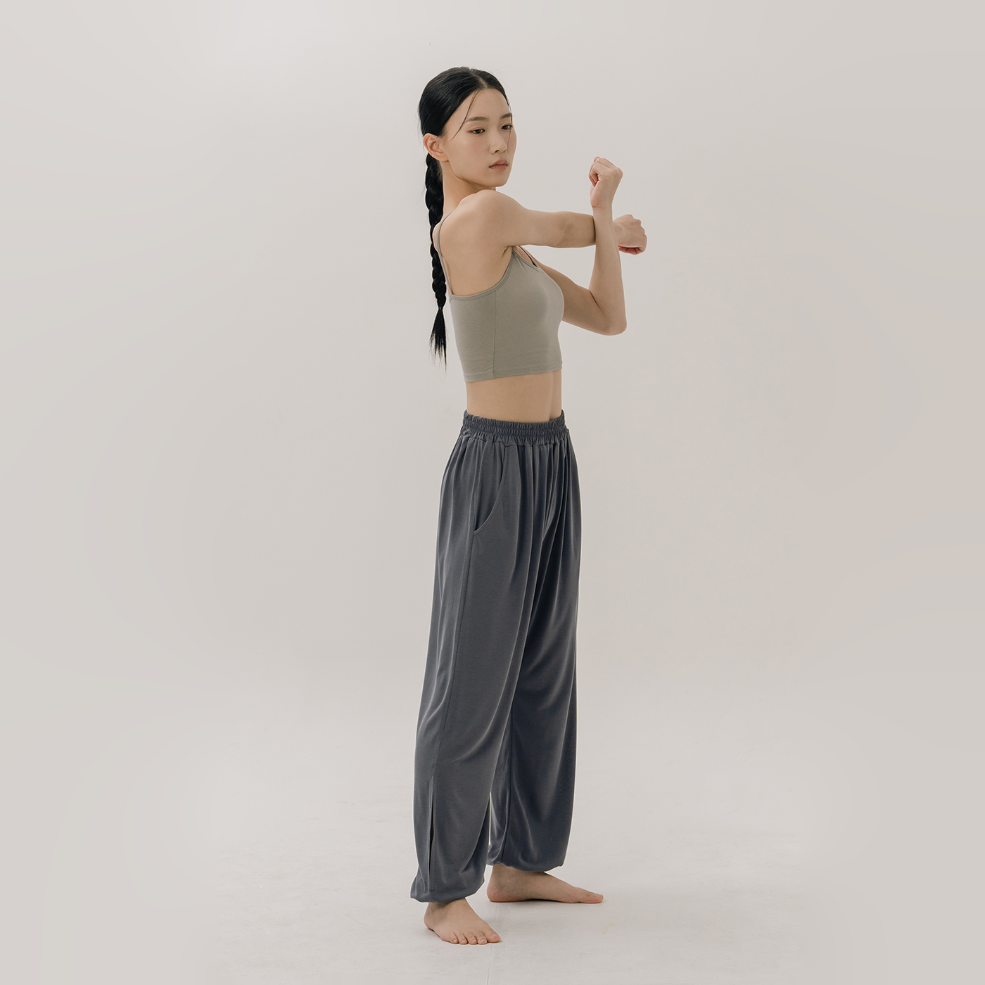 nofficialnoffice☆LACE POINT ANGEL STRING PANTS LACE POINT ANGEL STRING PANTS MELANGE GRAY - 감도 깊은 취향