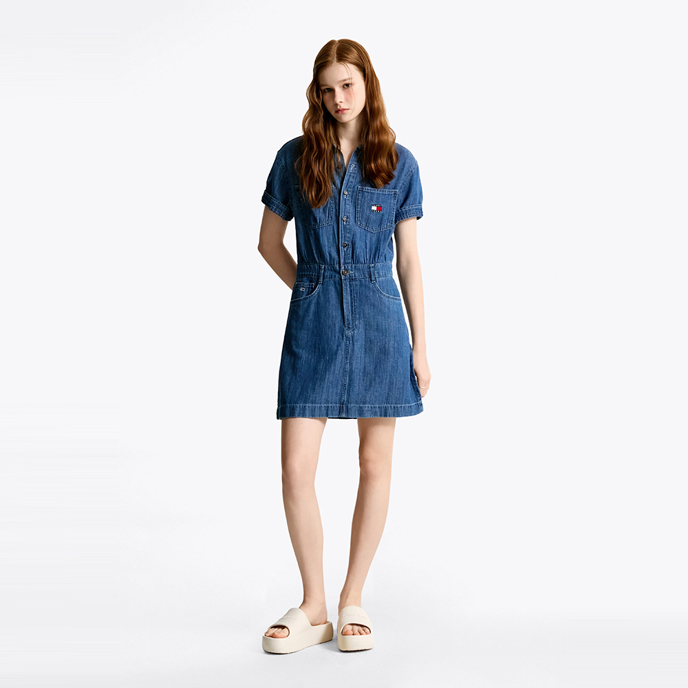 [Clove]★24SS★韓国大人気 ★Seersucker Polo Dress 24SS clove] Seersucker Polo Dress (Blue) - 감도 깊은 취향