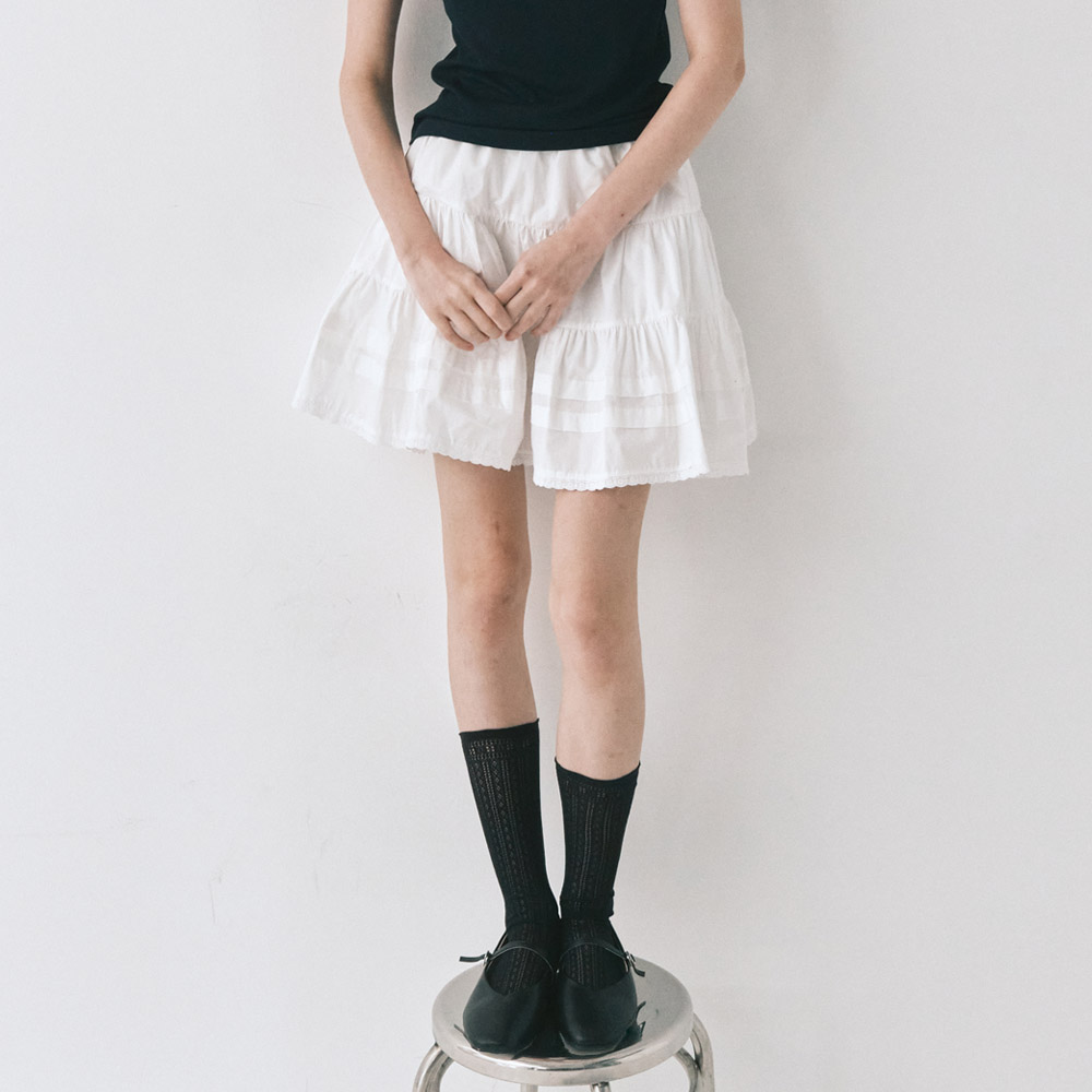 LACE PUMPKIN BANDING SKIRT BLACK - 감도 깊은 취향 셀렉트샵 29CM