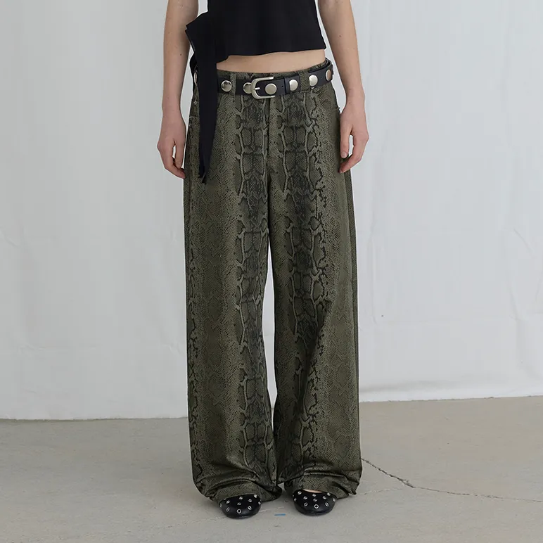 ★SETUP-EXE★PYTHON LACE PANTS / BEIGE★正規品/韓国送料込 PYTHON LACE PANTS / BEIGE - 감도 깊은 취향 셀렉트샵 29CM