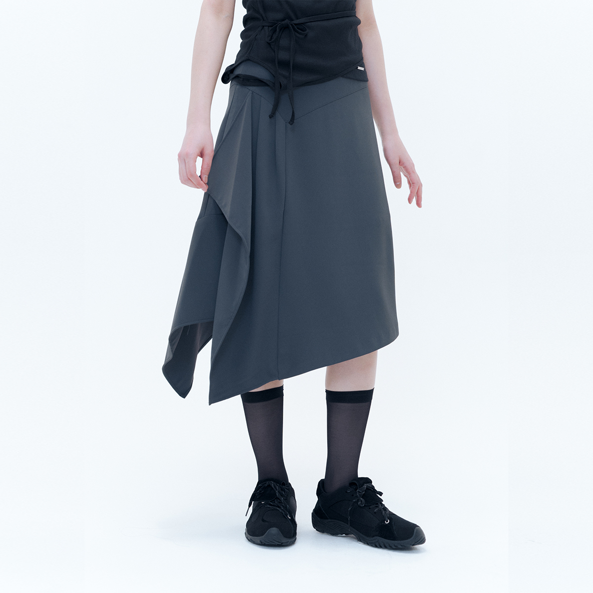 ◆typeservice◆ Clean Volume Stitch Skirt Dark Gray NHTB13DG Clean Volume Stitch Skirt [Dark Gray] - 감도 깊은 취향