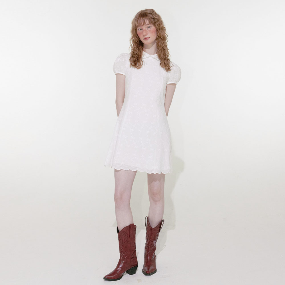 【LOULOUSEOUL】Cream Rose Mini Dress ミニワンピース Cream Rose Mini Dress (Blue) - LOULOUSEOUL