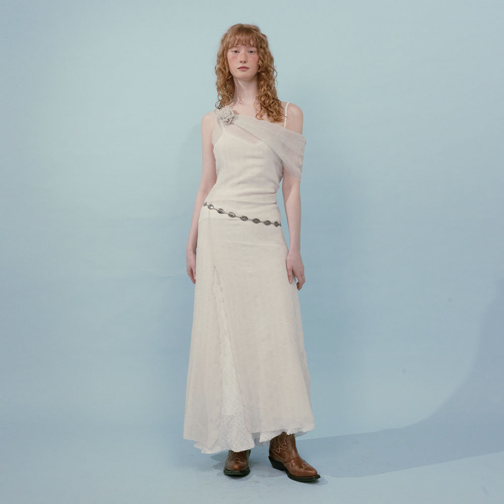 【LOULOUSEOUL】Sheer Puff Long Dress (Light Gray) Sheer Puff Long Dress (Light Gray) - 감도 깊은 취향 셀렉트샵