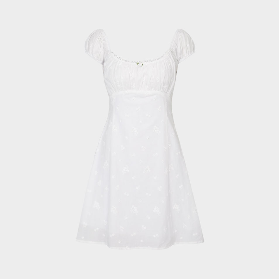 Cream Rose Mini Dress (White) - 감도 깊은 취향 셀렉트샵 29CM