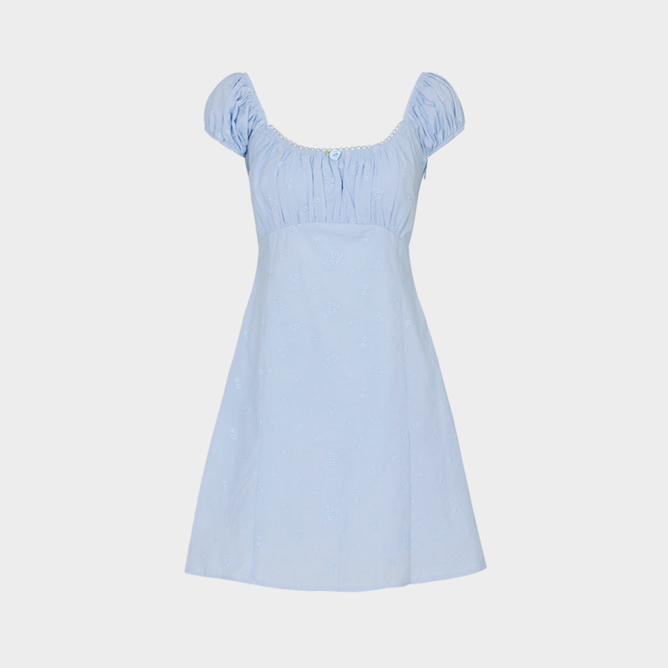 Cream Rose Mini Dress (Blue) - 감도 깊은 취향 셀렉트샵 29CM