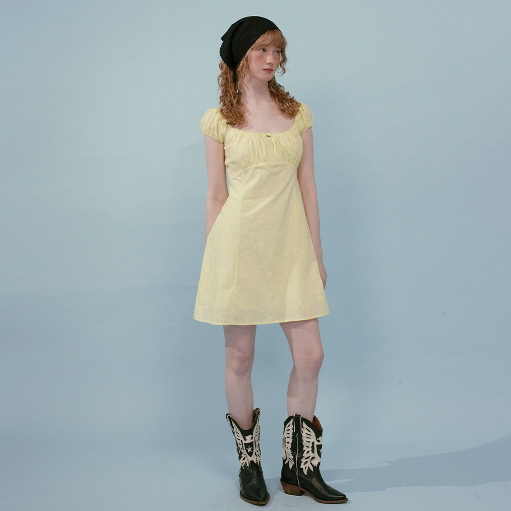 Cream Rose Mini Dress (Blue) - 감도 깊은 취향 셀렉트샵 29CM