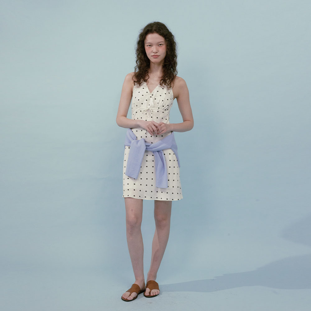 【LOULOUSEOUL】Cream Rose Mini Dress (Blue) Cream Rose Mini Dress (Blue) - LOULOUSEOUL