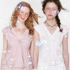 Zoey Shirring Blouse (Pink)