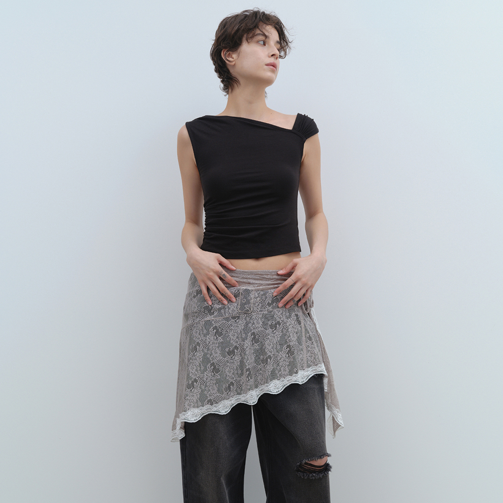 Sculptor X Fantasia] Tail Skirt Hazy Pink - 감도 깊은 취향