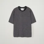MULTI STRIPE POCKET T SHIRT - GRAPHITE