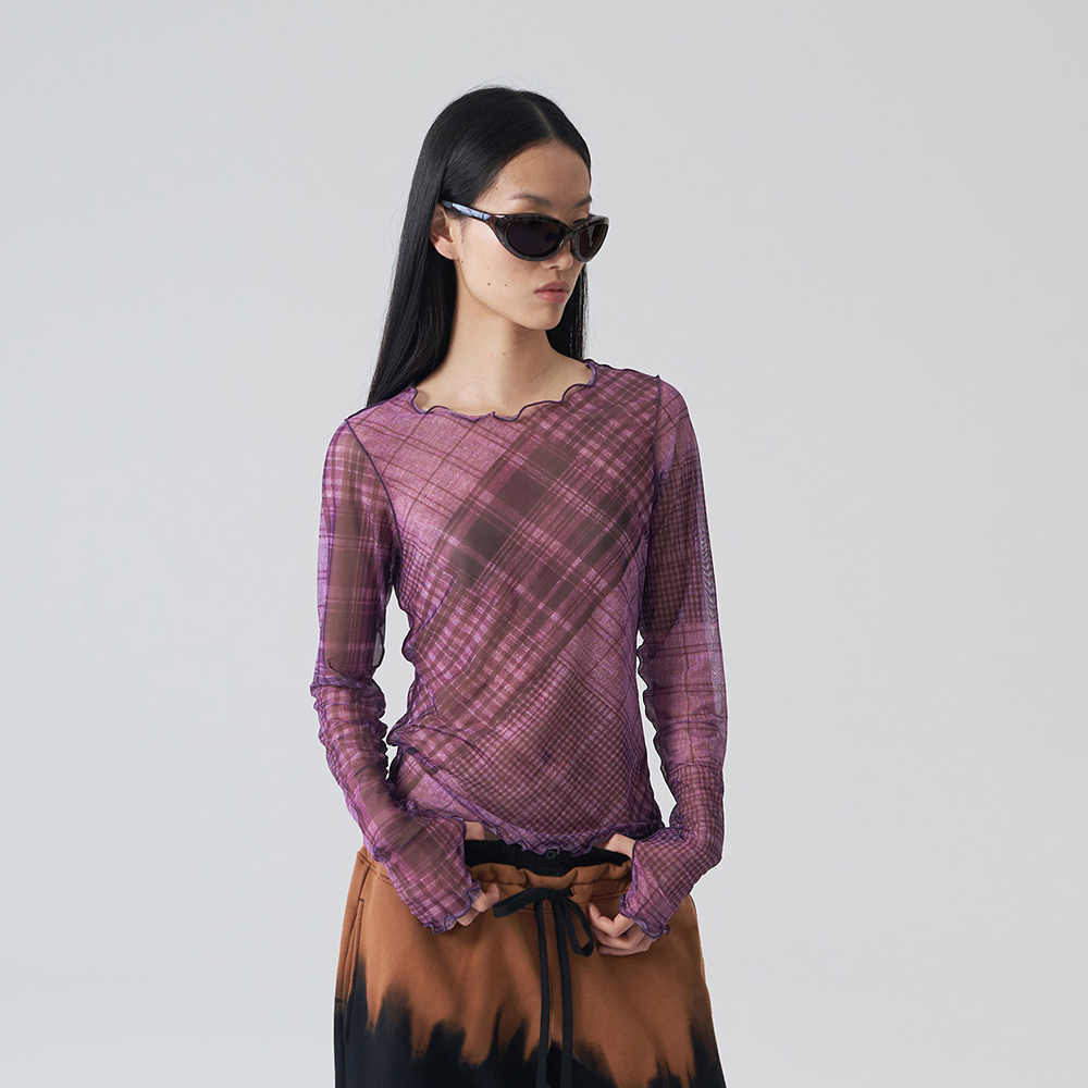 WM PRINTED MESH LONG SLV TEE black - 감도 깊은 취향 셀렉트샵