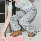 [리오더] Chouetties by LUCKY CHOUETTE_Pattern Jersey Long Pants (melange grey)_LAPNX25400GYM