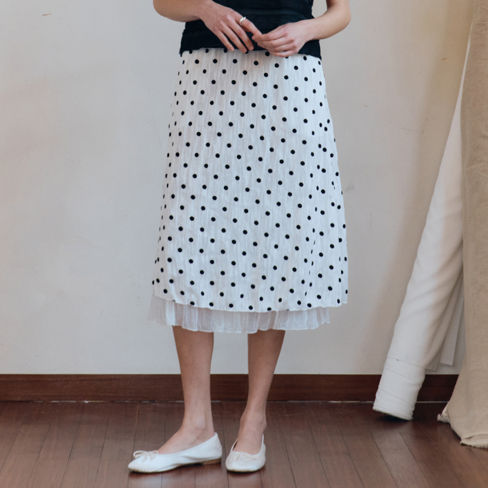 body things ♥ HBT Soft Lace Dot Skirt/追跡付 homebody things ♥ HBT Soft Lace Dot Skirt/追跡付