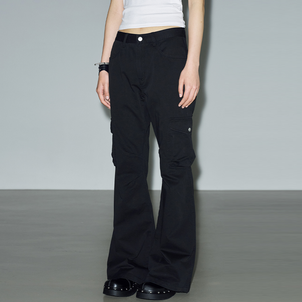 ★NOFFICIALNOFFICE★SILVER PIPING BOOTS CUT PANTS★正規品 SILVER PIPING BOOTS CUT STRING PANTS BLACK - 감도 깊은 취향