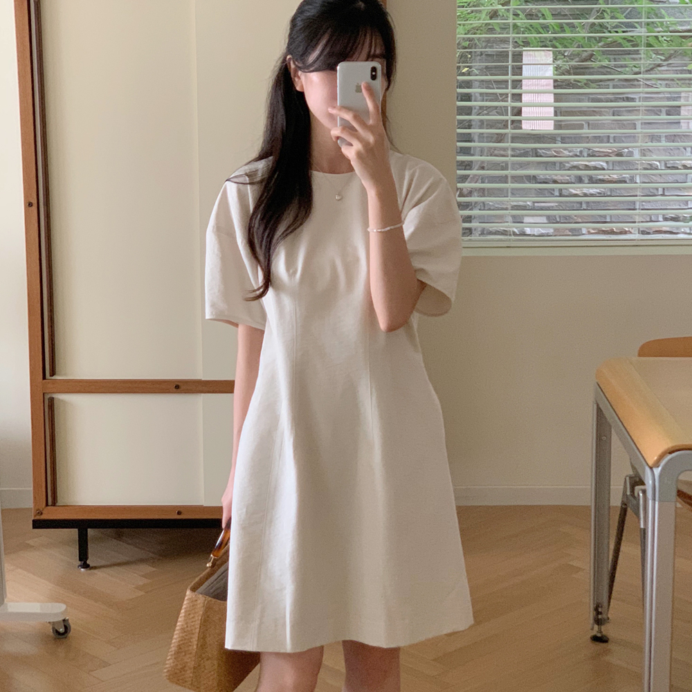 Button shirring sleeveless dress TISU03OP04_Black - 감도